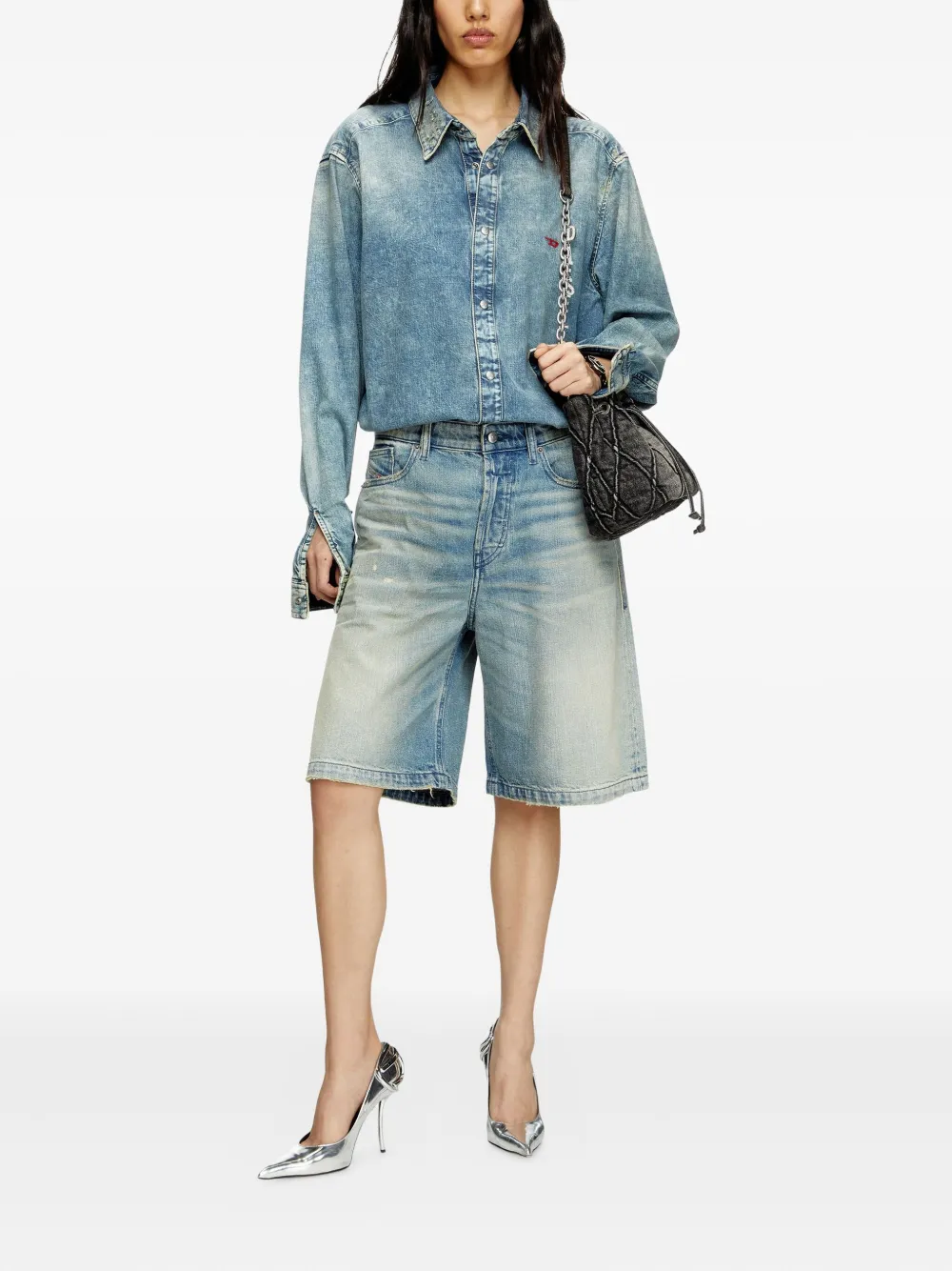 Diesel De-Sire denim shorts met lichte wassing Blauw