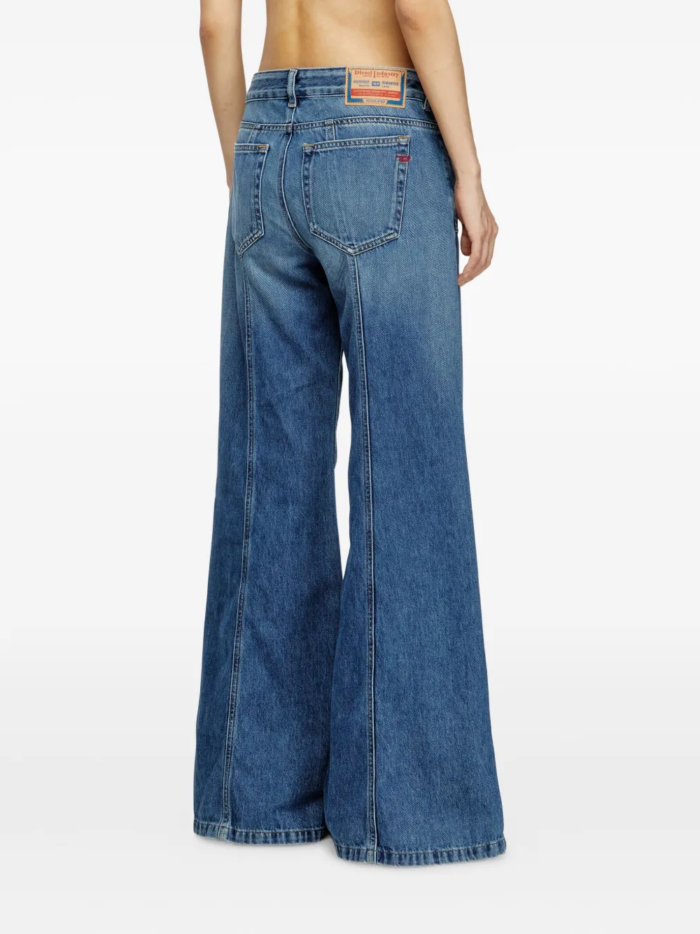 Diesel D-Akii denim jeans met wijde pijpen Blauw