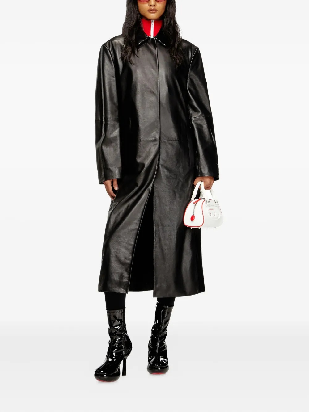 Diesel Lancelot leren jas Zwart