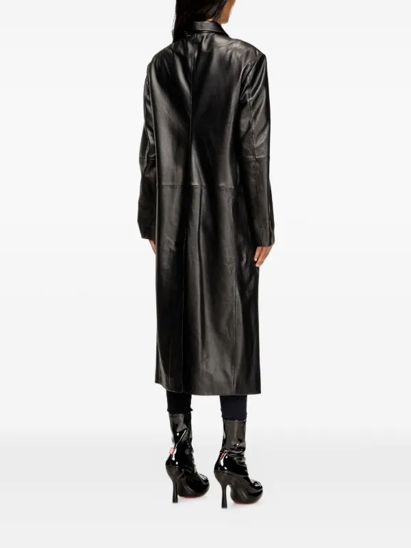 Diesel L-Ancelot Leather Coat | Black | FARFETCH