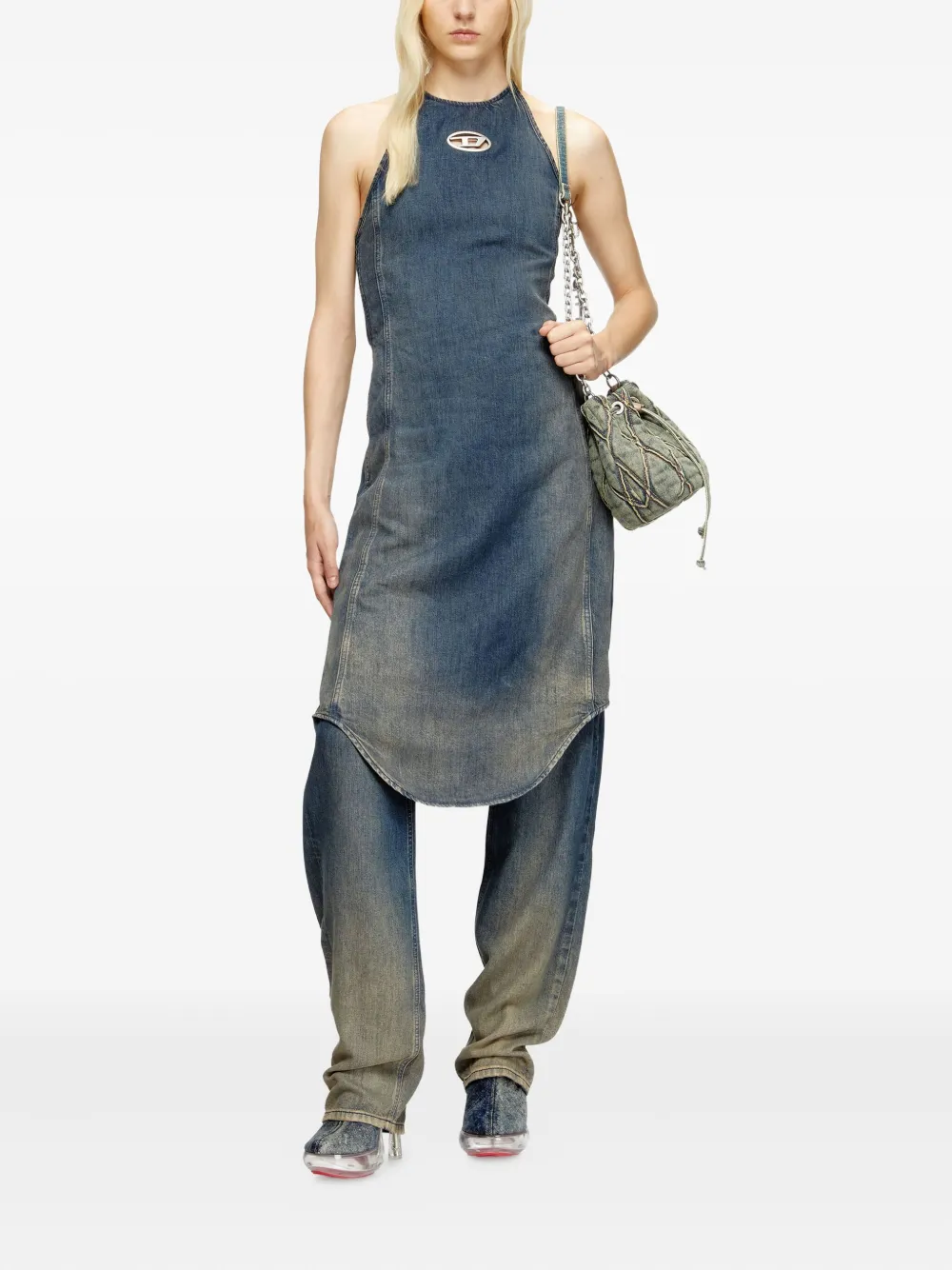 Diesel Cynthia halter-neck denim jumpsuit - Blauw