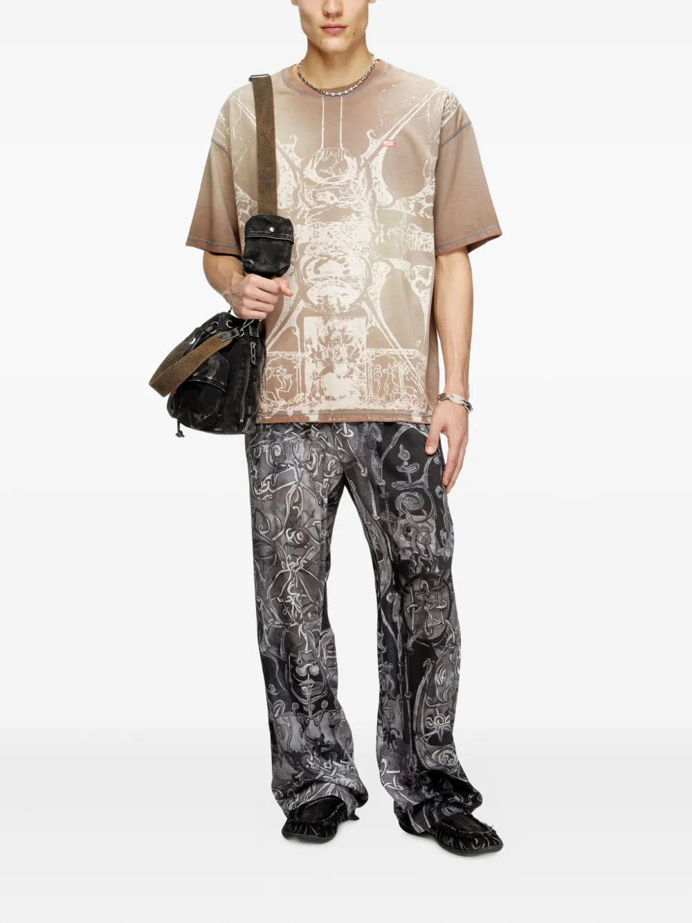 Diesel T-Boxt-T10 T-shirt met grafische print - Beige