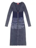 Diesel ribbed zip-front pocketed day dress - Blue