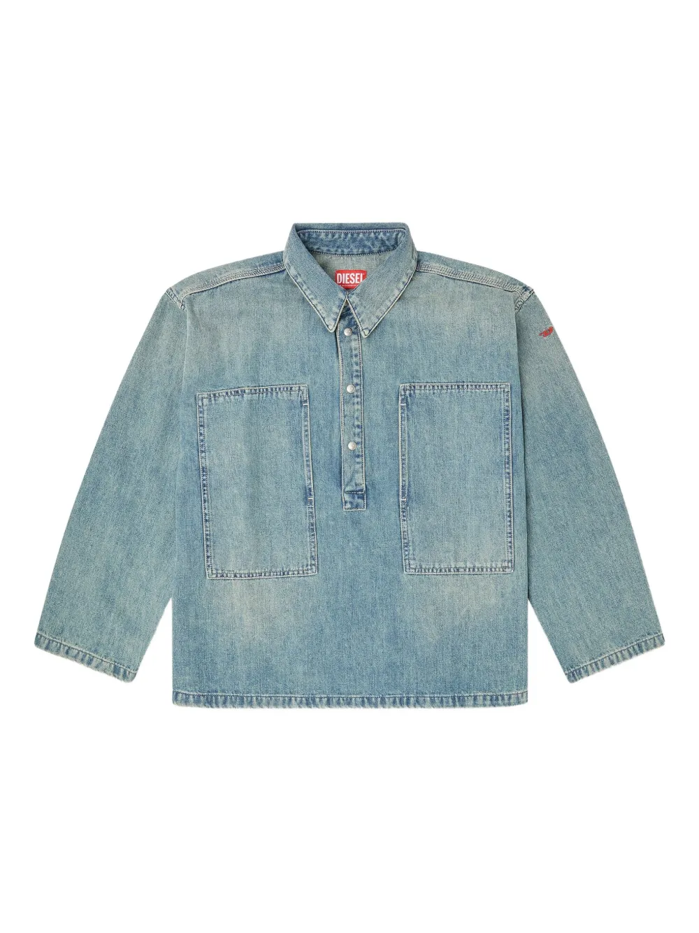 pocket-detail denim shirt