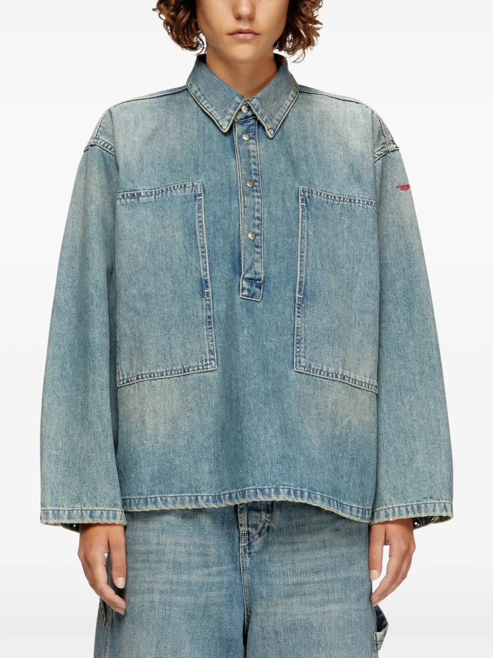 Diesel Blouse met zak detail Blauw