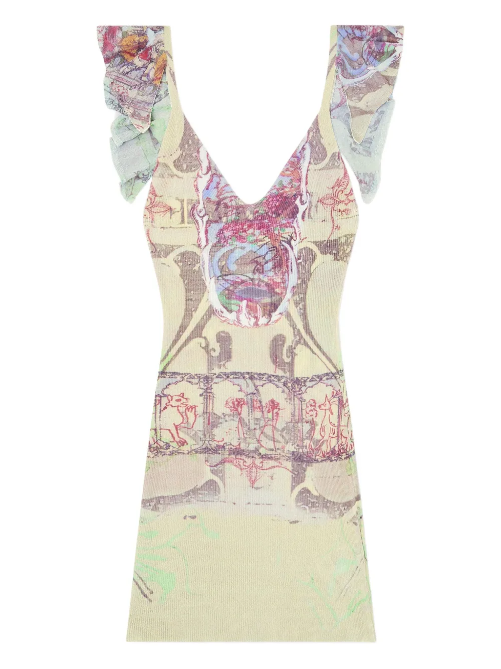 Diesel M-Fiorenza ruffled dress Beige