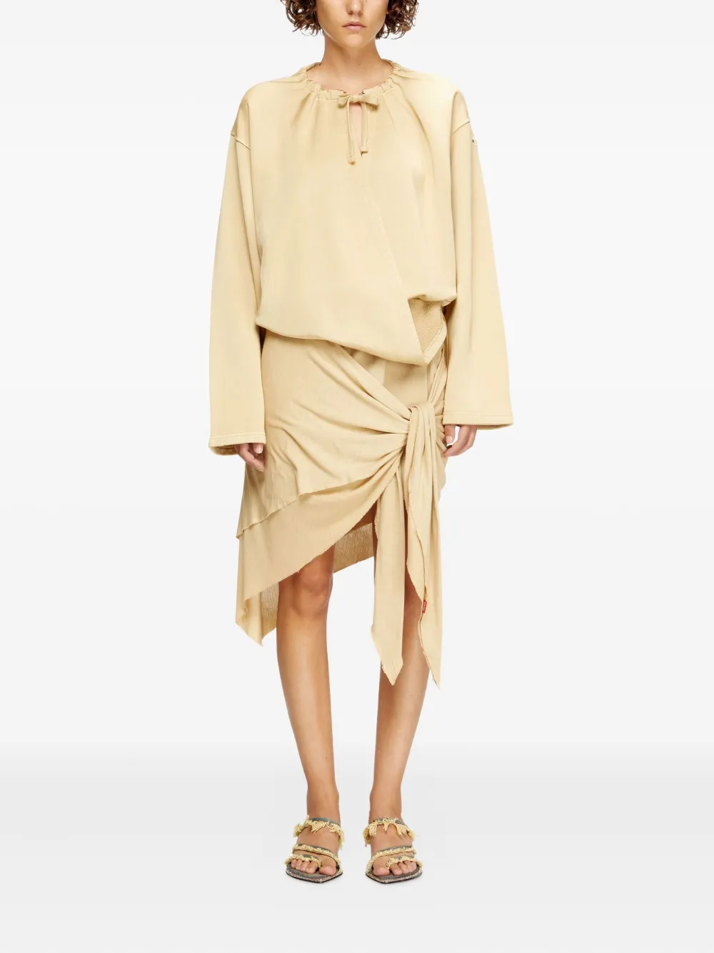 Diesel D-Creed drawstring wrap dress Beige