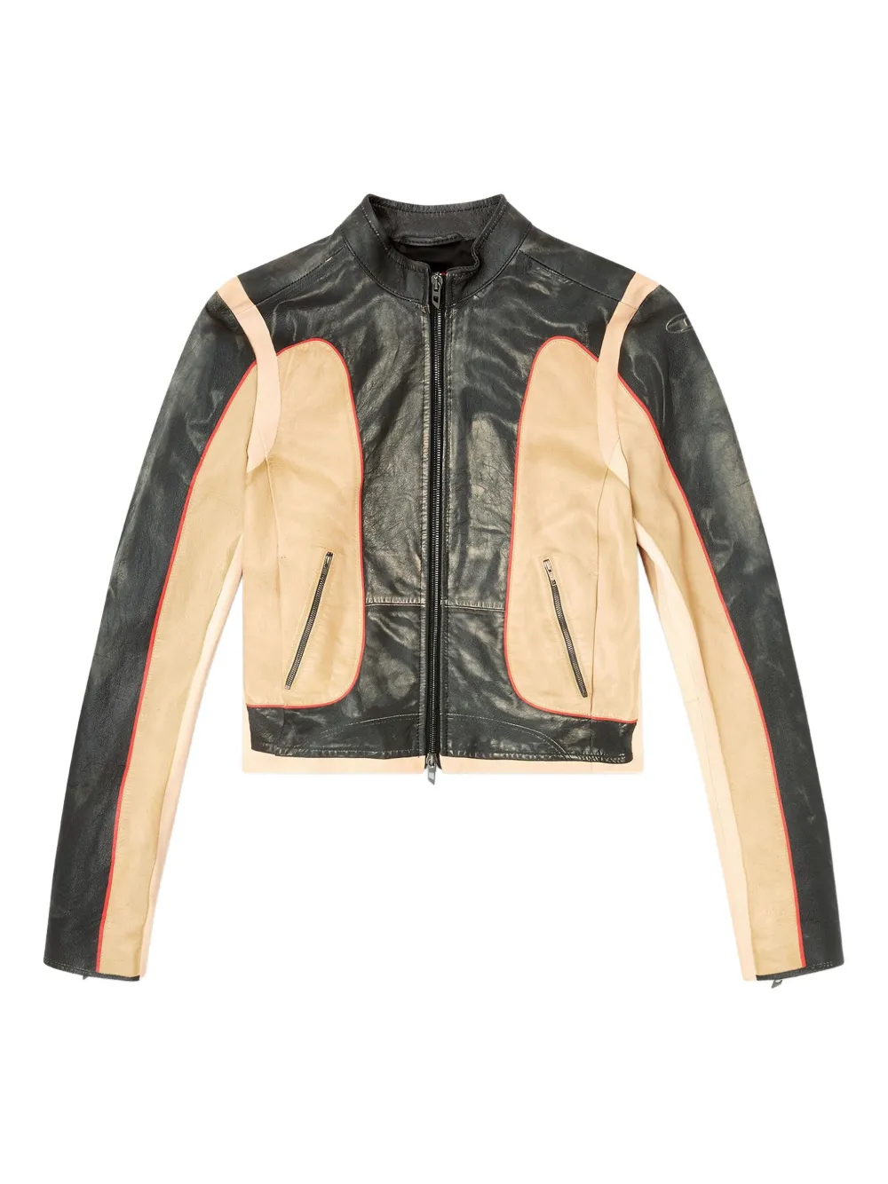 Diesel L-Oonie leren jack met vlakken 9XX