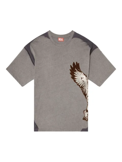 Diesel T-BOXT-PEELOFF eagle-print panelled T-shirt