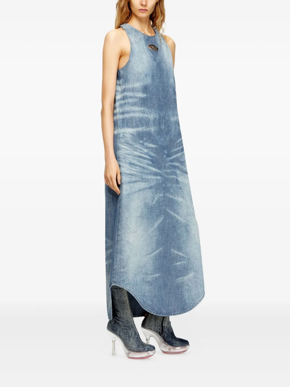 Diesel Lina Sleeveless Denim Dress In Blue