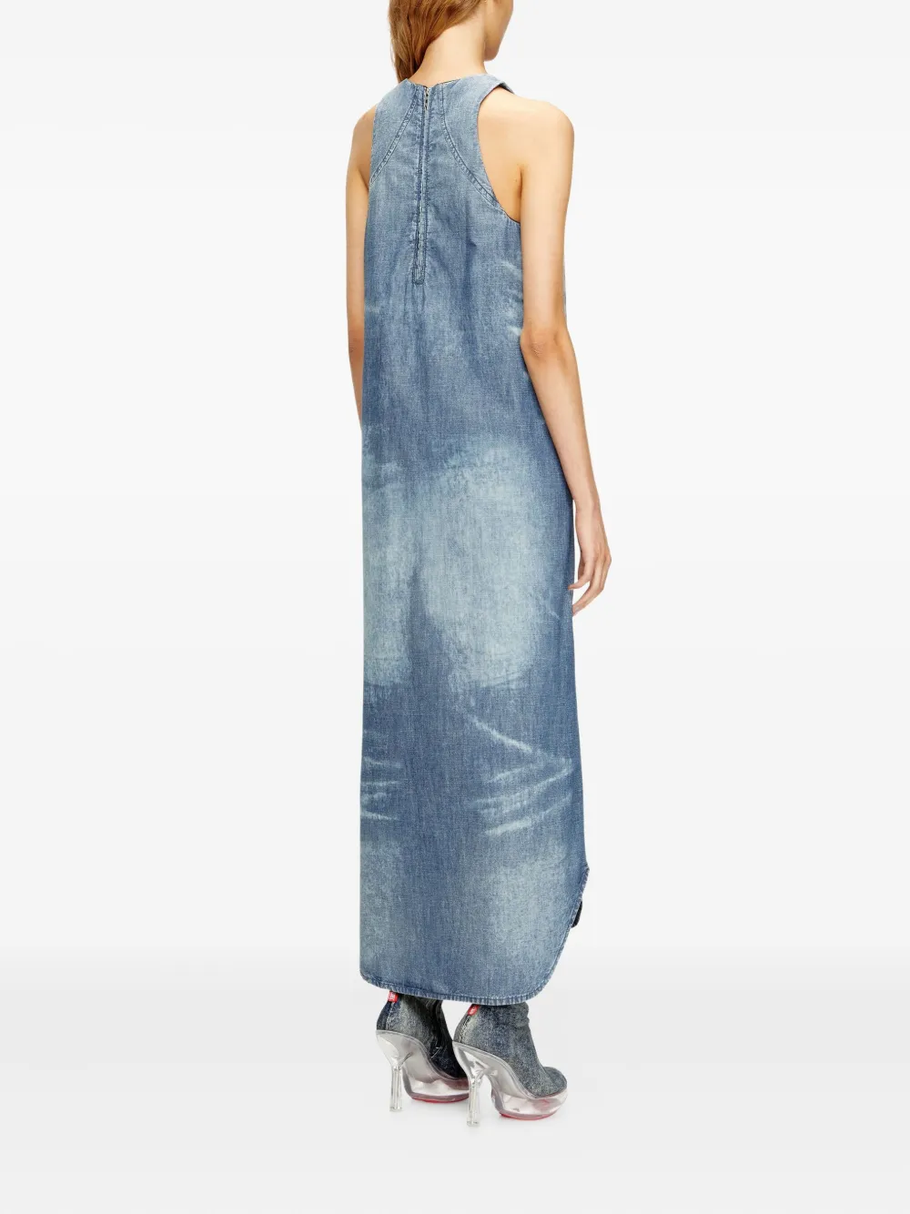 Diesel Lina Sleeveless Denim Dress In Blue
