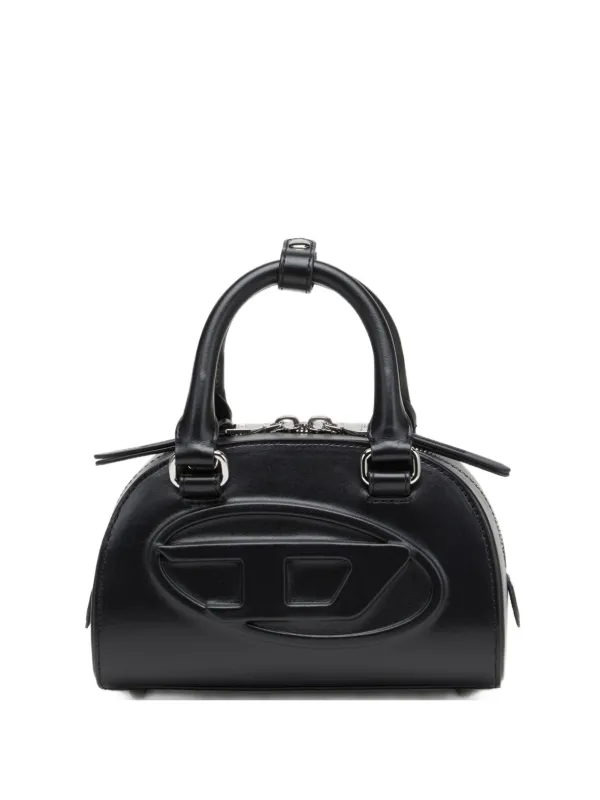 〔DIESEL 〕ディーゼルブラック2YK 極美品 円形ショルダーバッグ 黒 DIESEL (ディーゼル) ロゴプリント ショルダーバッグ RAVE