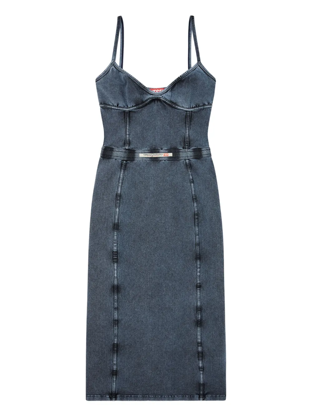 Diesel D-Ony denim midi-jurk Zwart