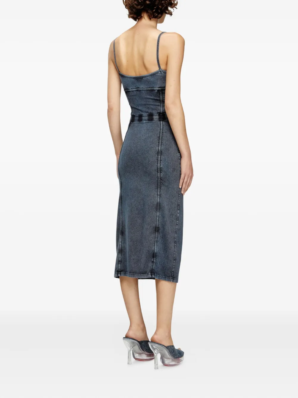 Diesel D-Ony denim midi-jurk Zwart