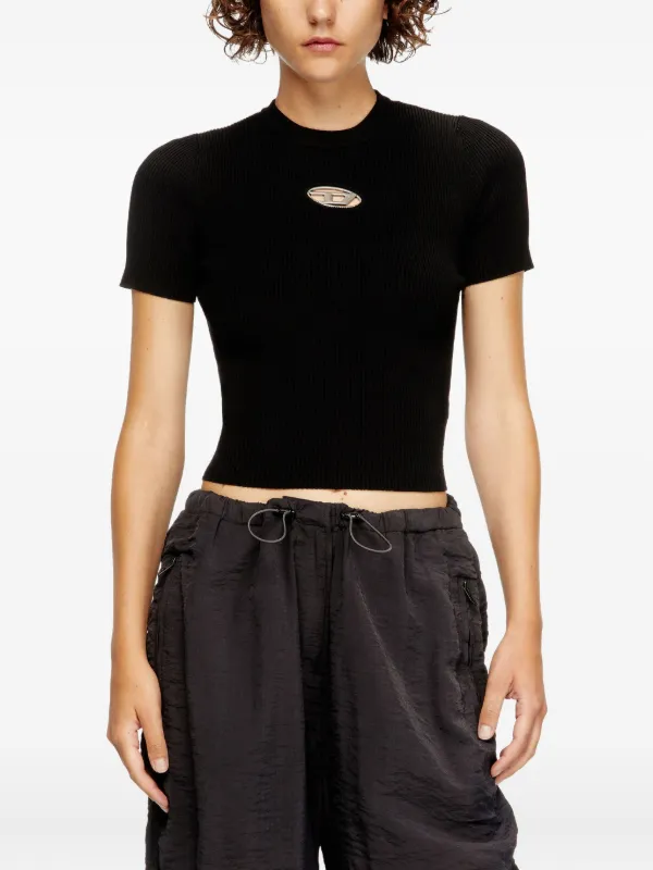 【関税送料込】☆DIESEL☆ Ribbed T-Shirt Diesel crew-neck Ribbed T-shirt | Black | FARFETCH
