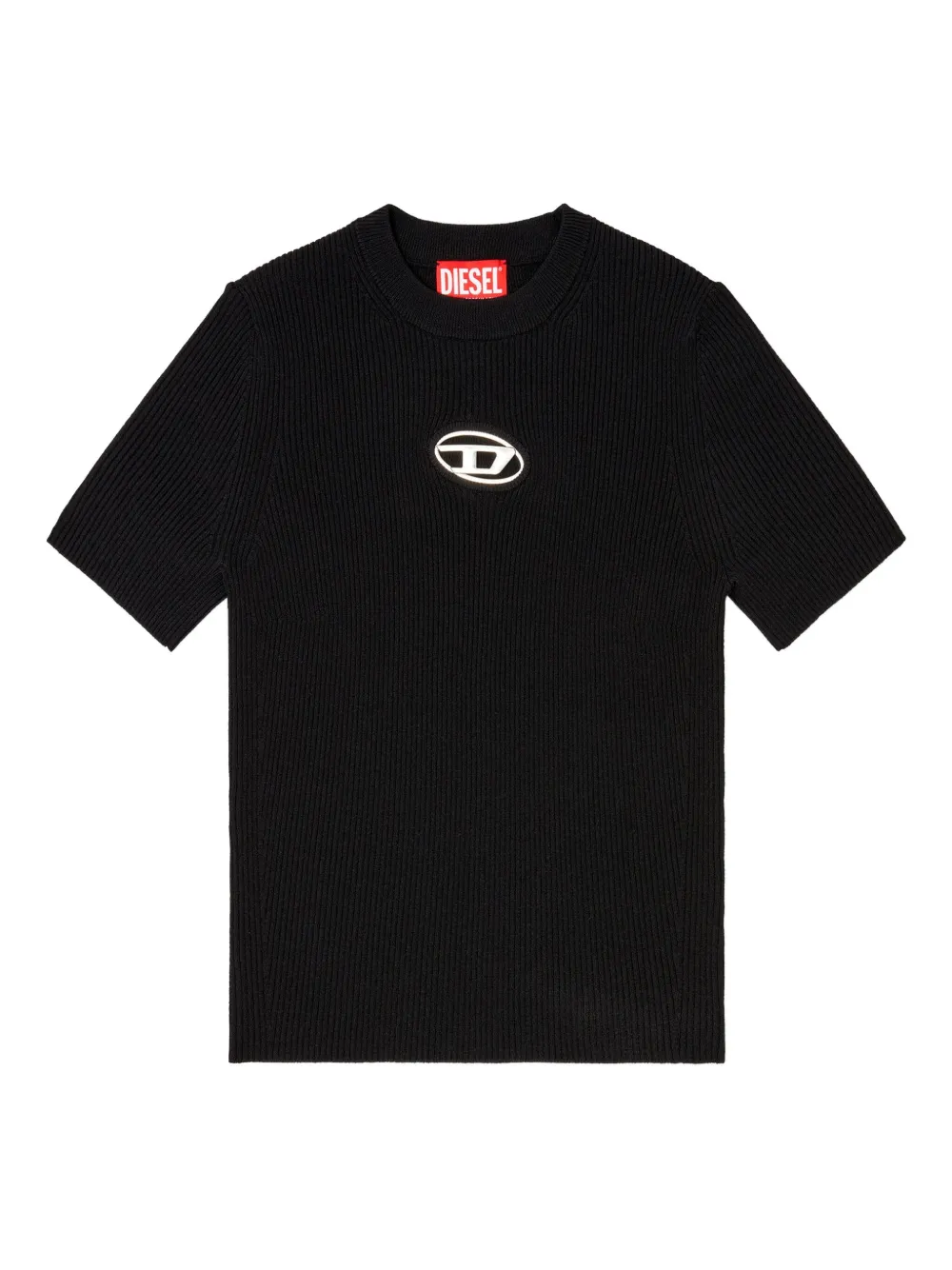 Diesel crew-neck ribbed T-shirt Zwart