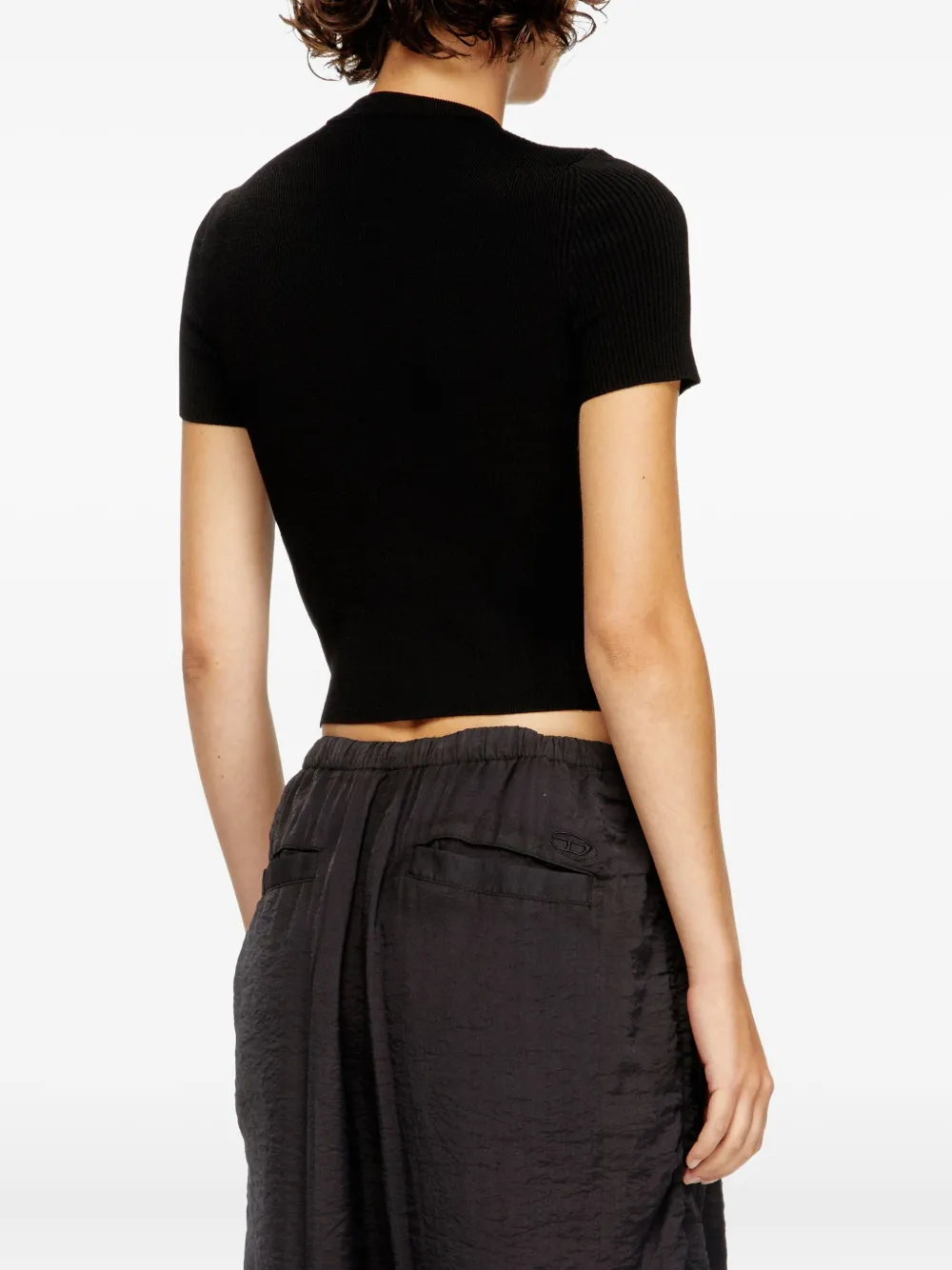 Diesel crew-neck ribbed T-shirt Zwart