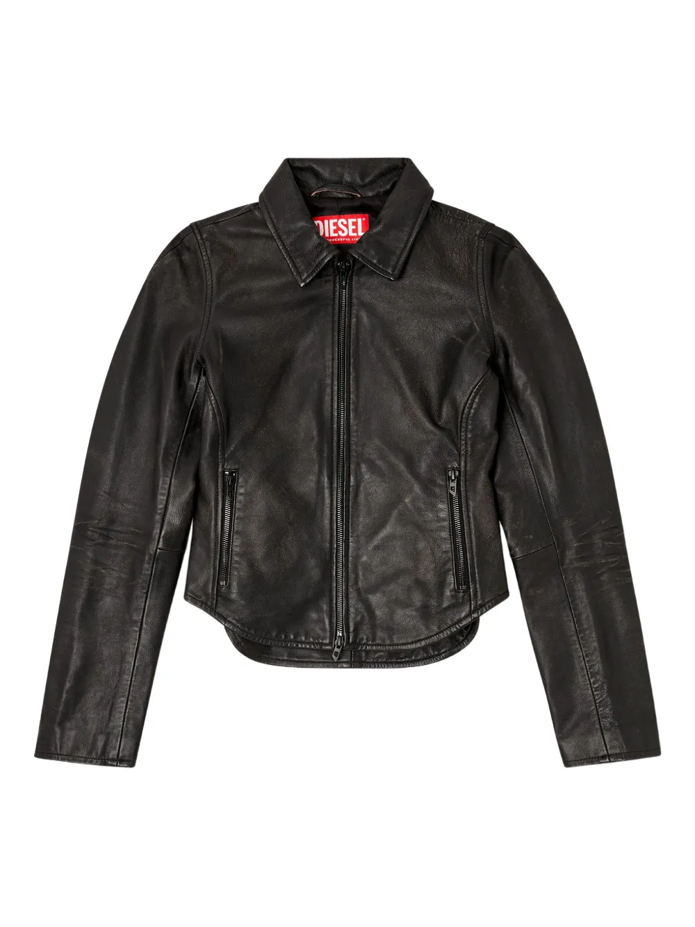 Diesel L-Egrad zip-front shearling jacket Zwart