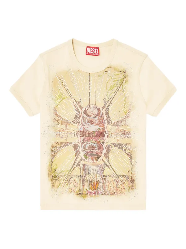 【国内即発】DIESEL『T-Uncuties-P1 スリムフィットTシャツ』 T-JUST-G24 Man: T-shirt with Diesel sunset print | Diesel