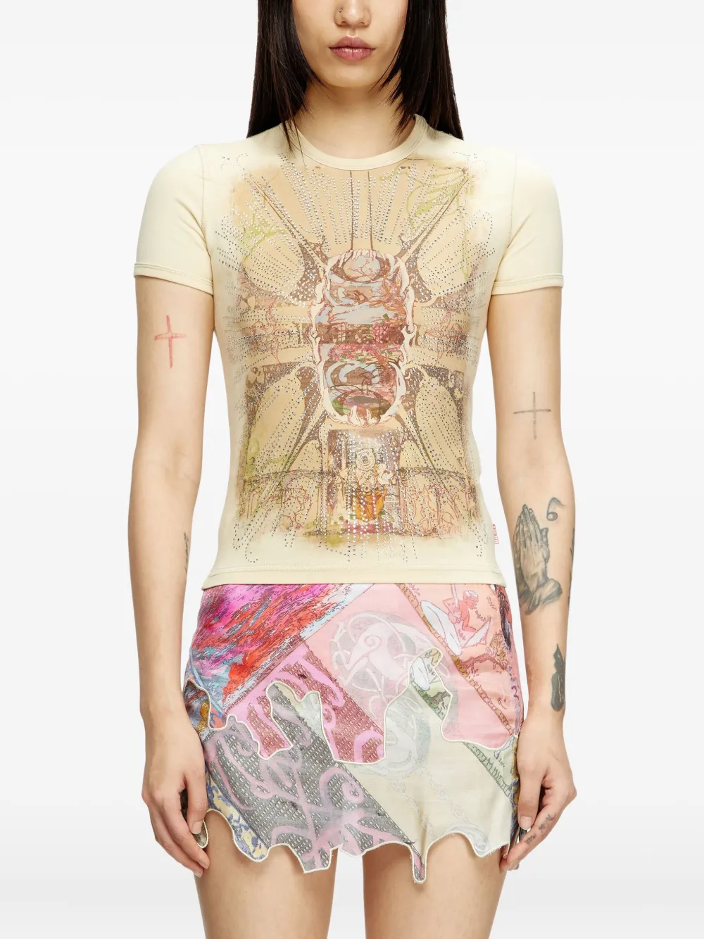 Diesel T-Uncuties T-shirt Beige