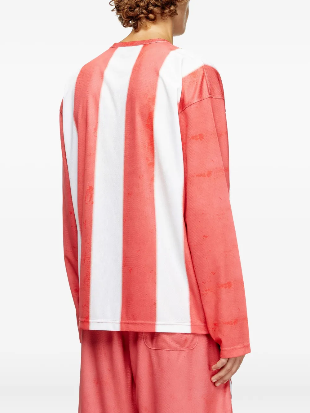 Diesel T-shirt met grafische print en lange mouwen Rood
