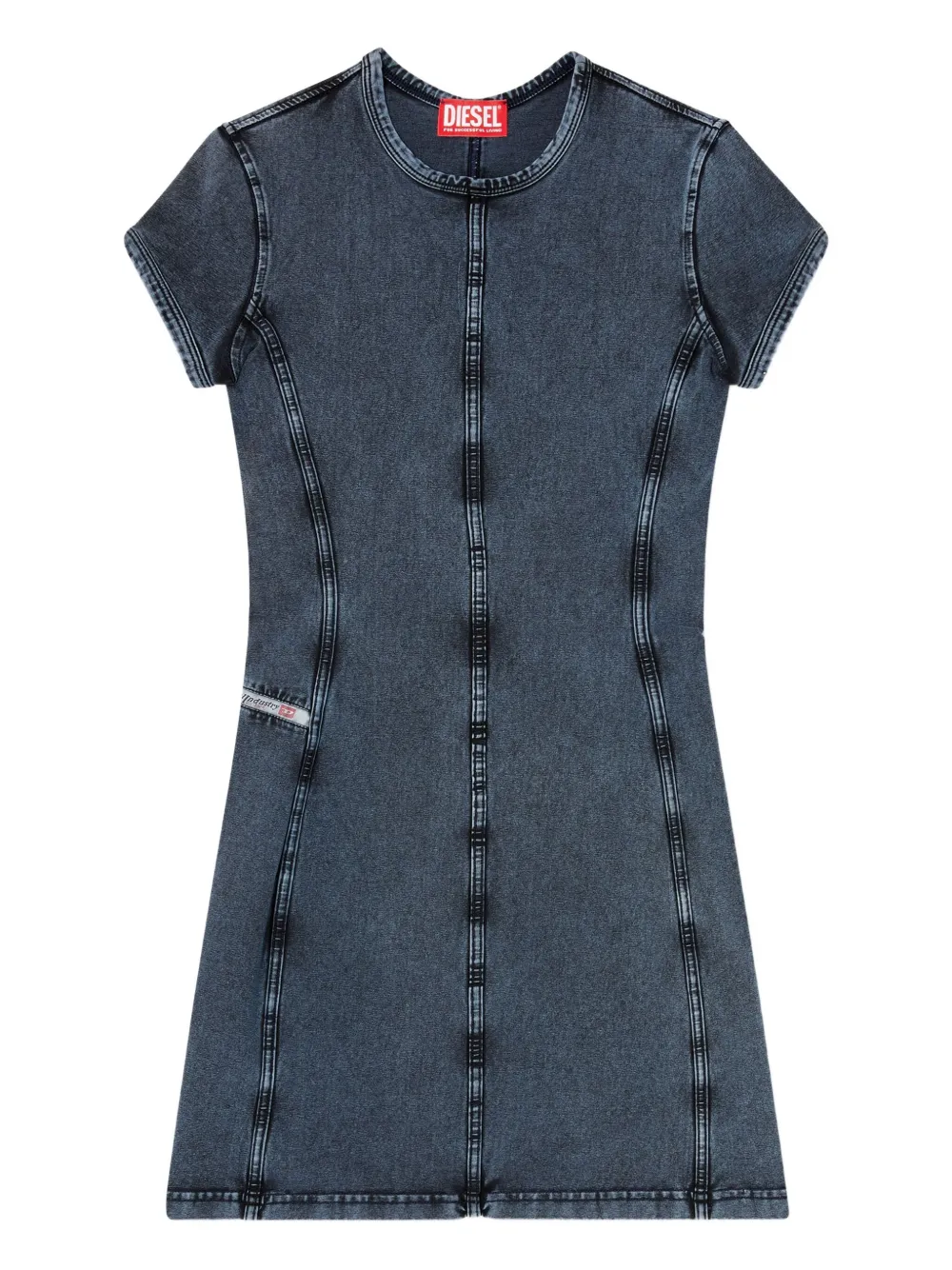 Diesel D-Cup denim mini-jurk Zwart