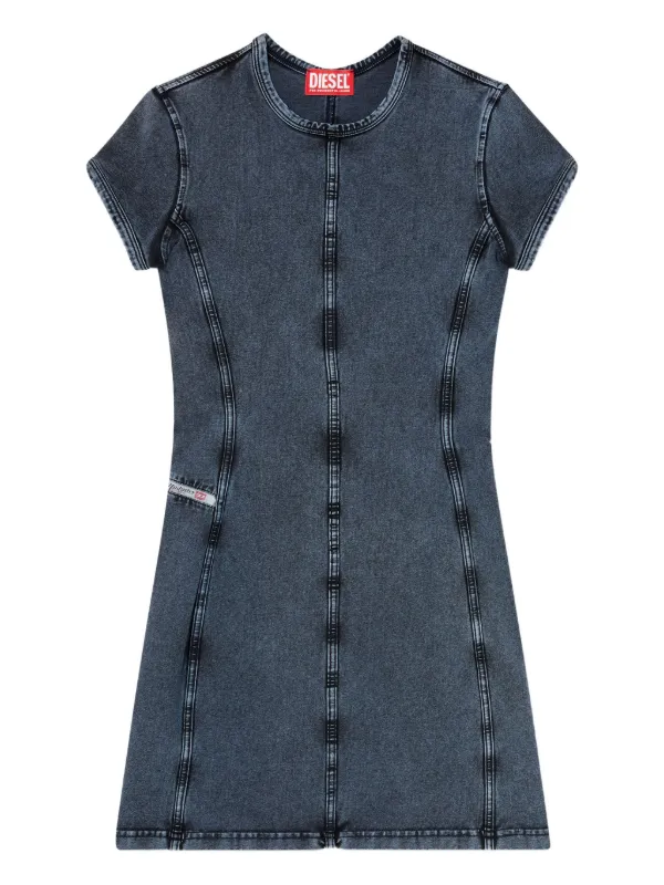 diesel denim mini dress Women's Mini dress in lace denim | Multicolor