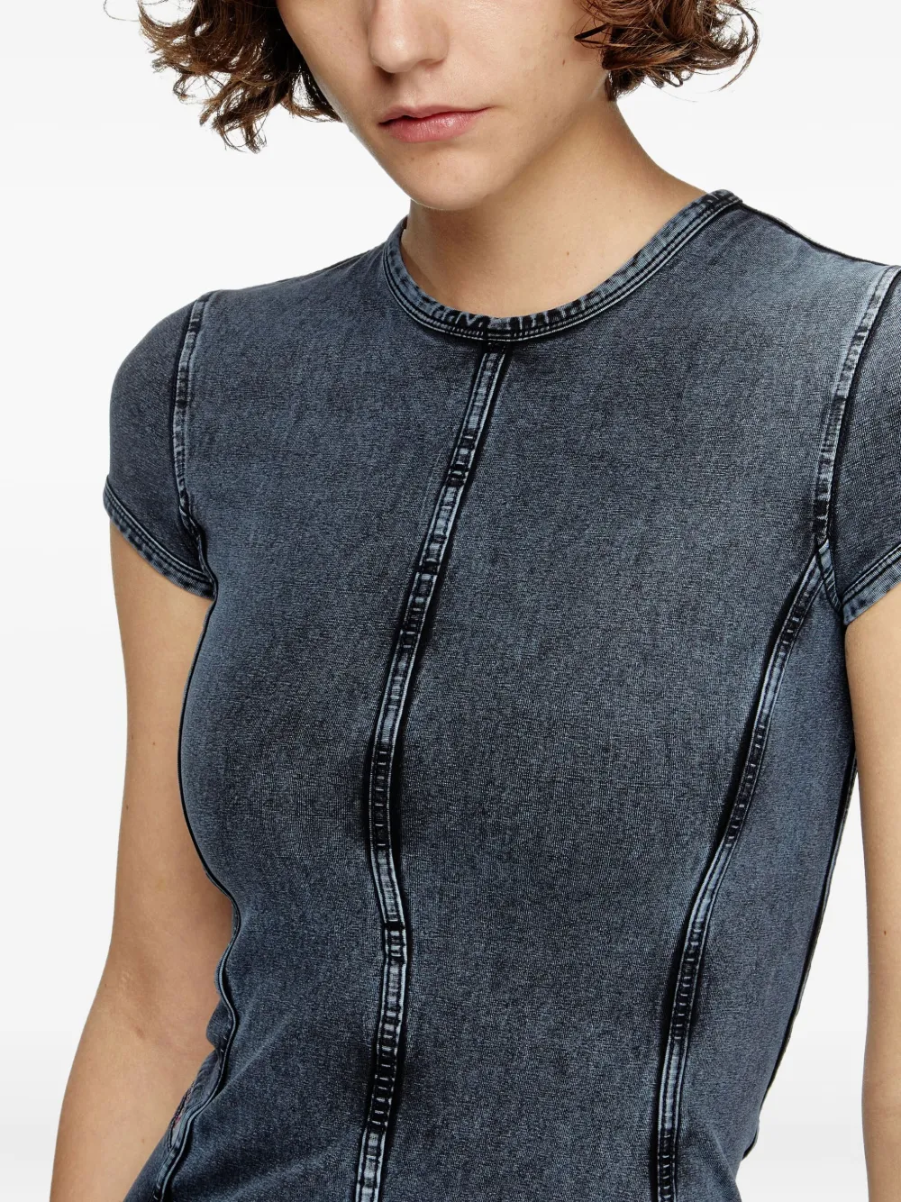 Diesel D-Cup denim mini-jurk Zwart
