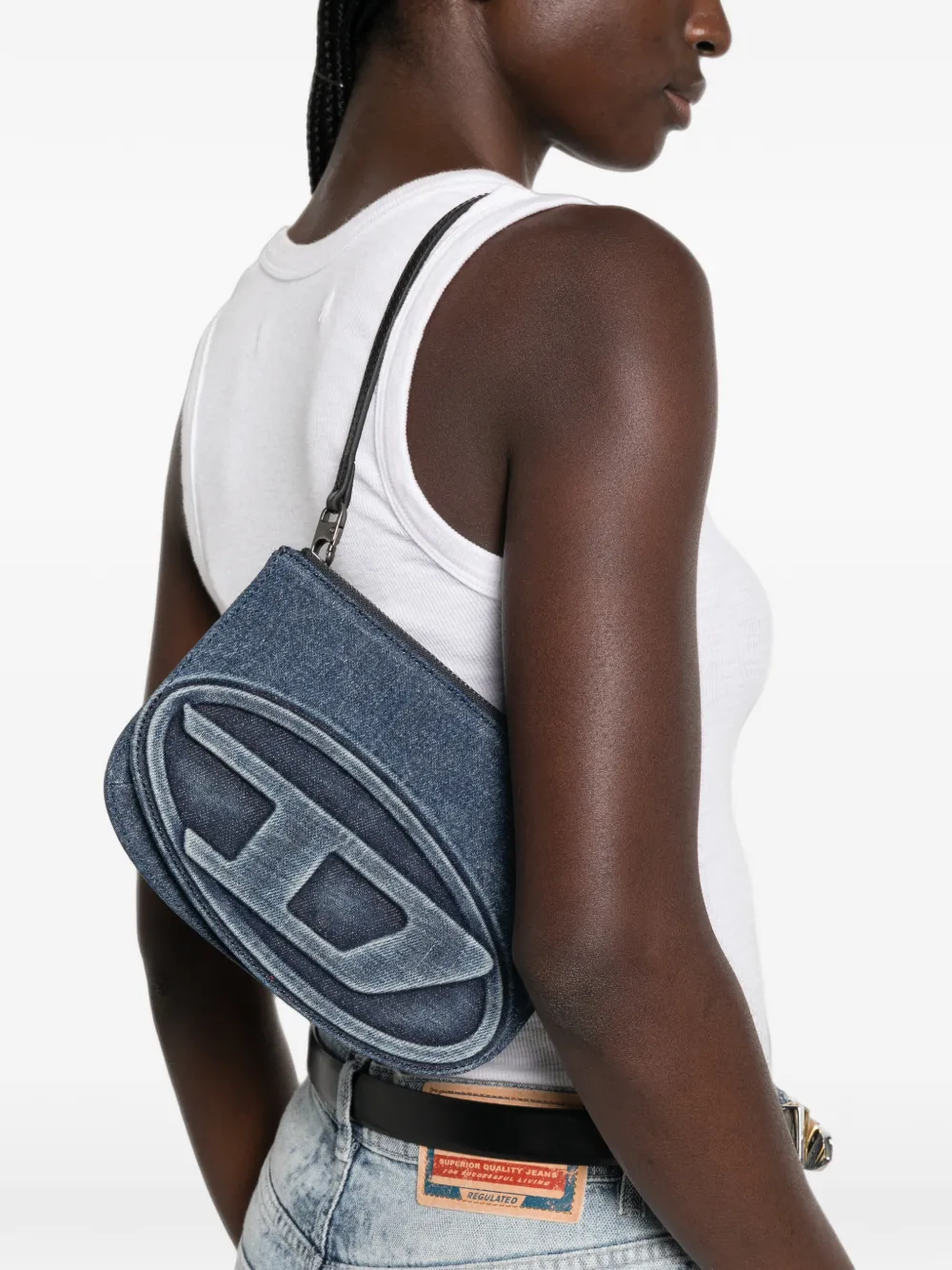 Diesel 1DR Twin schoudertas Blauw