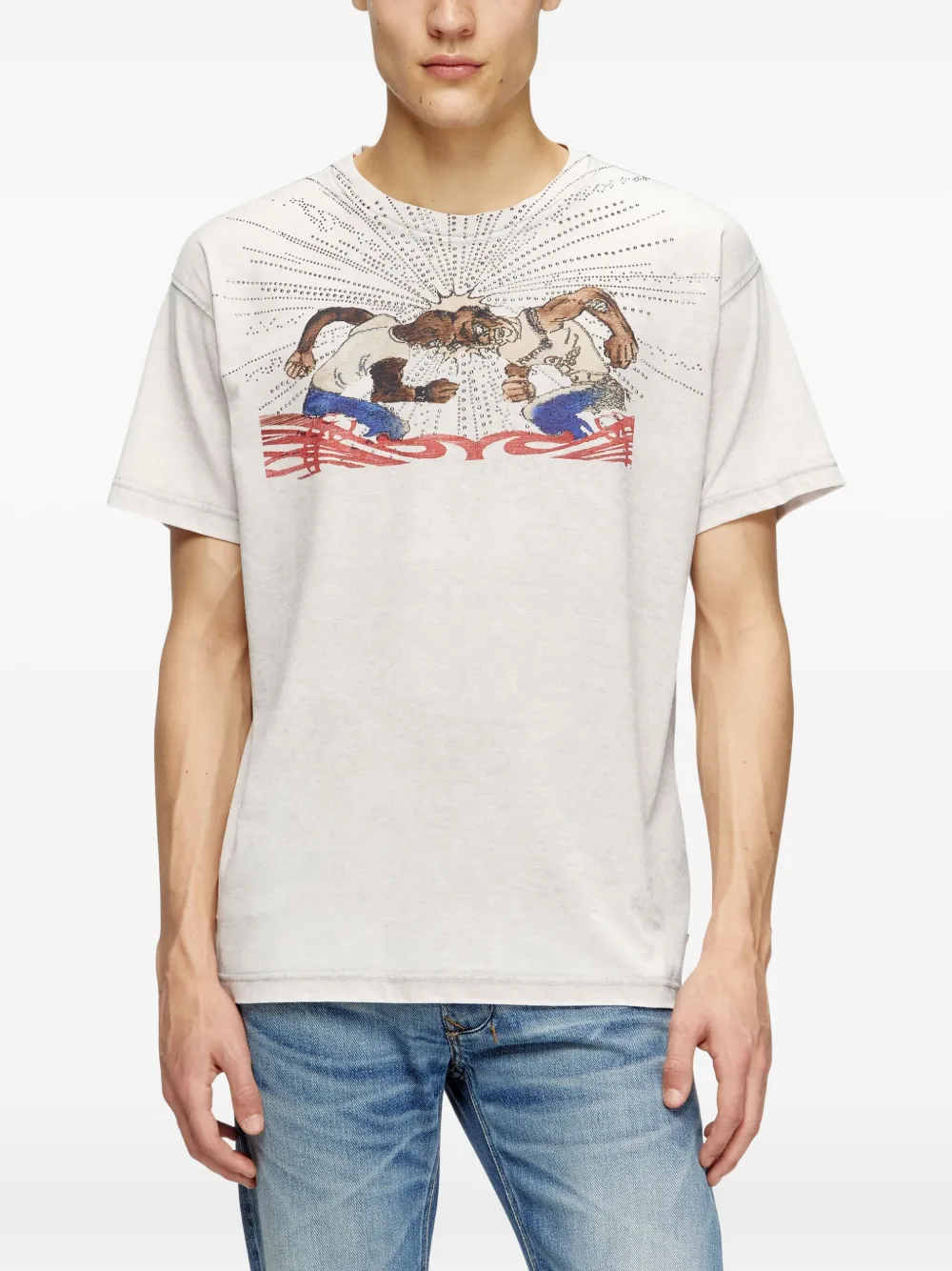 Diesel T-Norm-T15 T-shirt met grafische print Wit