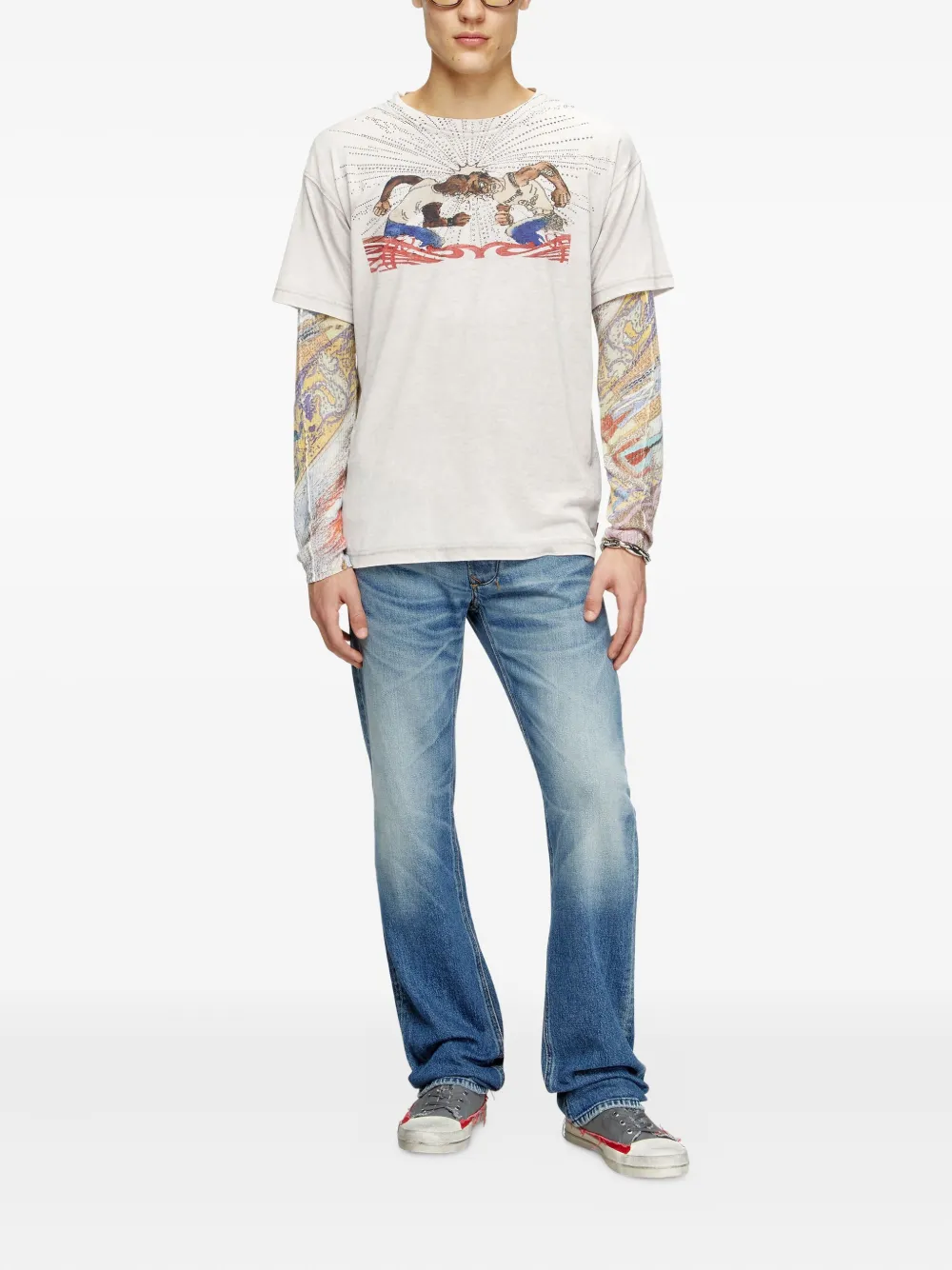 Diesel T-Norm-T15 T-shirt met grafische print - Wit