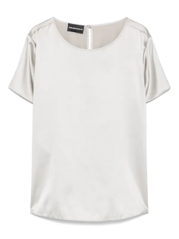 Emporio Armani Satin Top in Neutrals