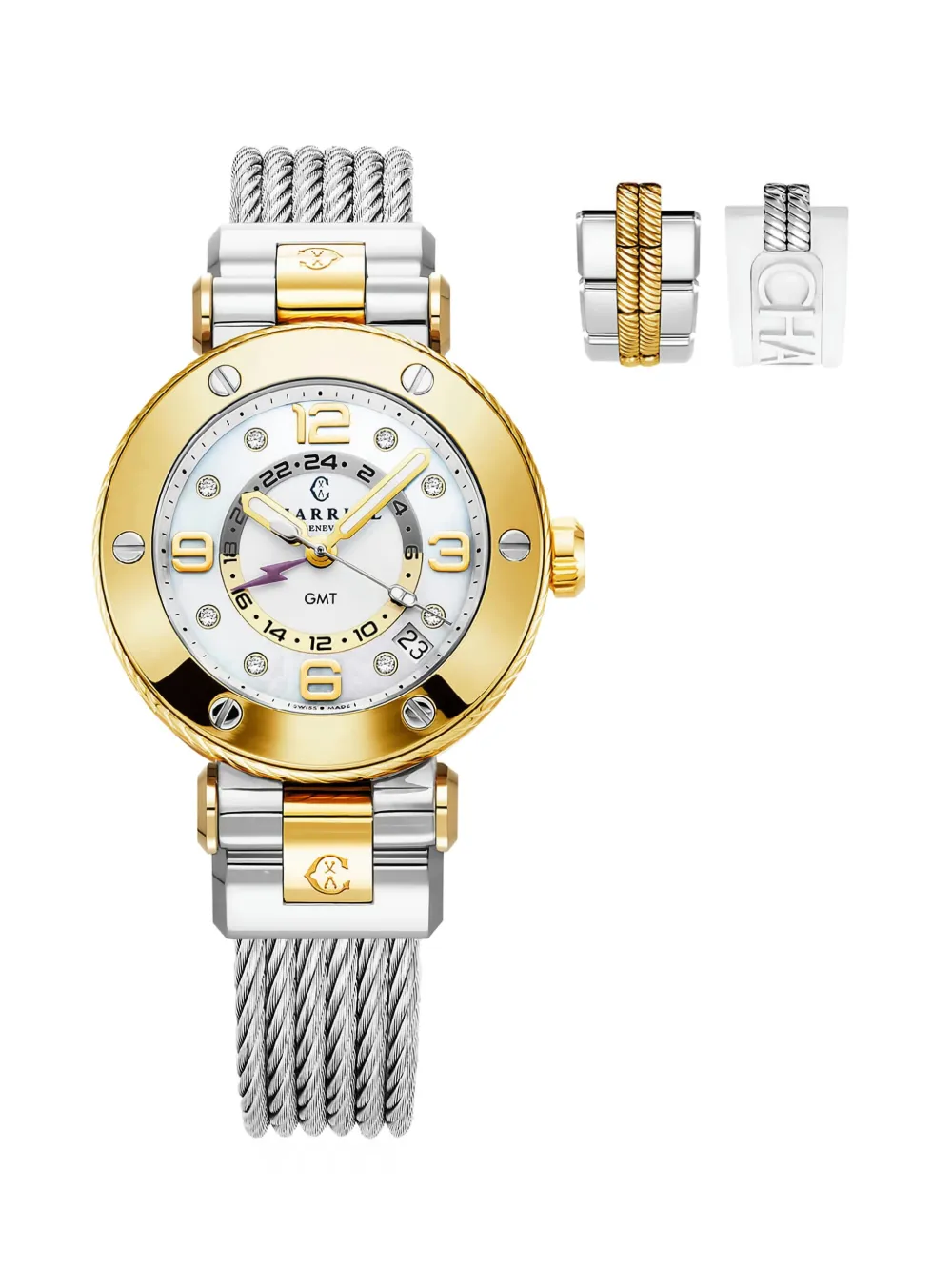 Charriol St. Tropez GMT 36 mm - Wit