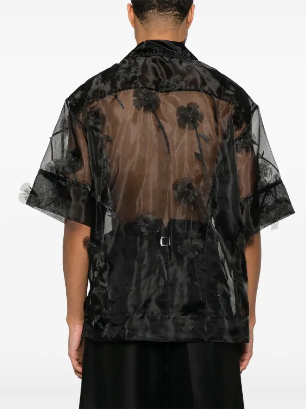Simone Rocha Sheer Shirt | Black | FARFETCH ZA