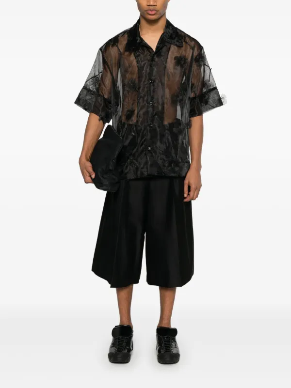 Simone Rocha Sheer Shirt | Black | FARFETCH ZA