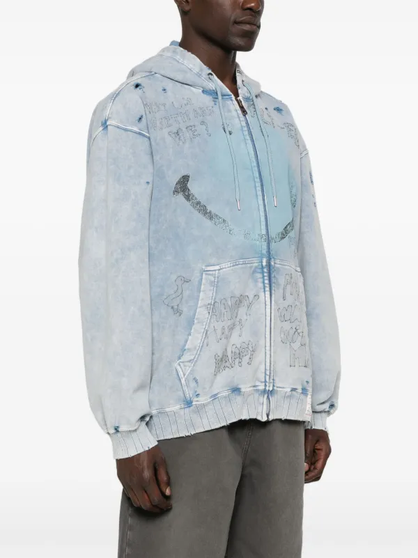 定番の中古商品 MIHARA Maison YASUHIRO Hoodie face-print Smiley Bleached その他