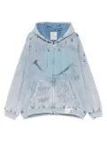 Maison MIHARA YASUHIRO bleached smiley face-print hoodie - Blue