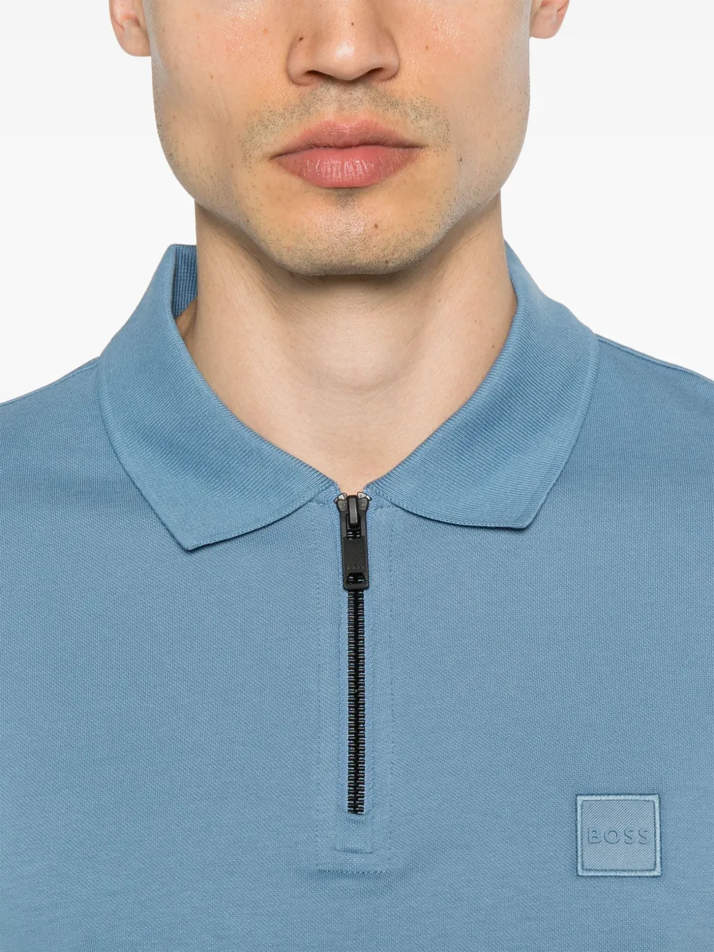 BOSS Piqué poloshirt Blauw