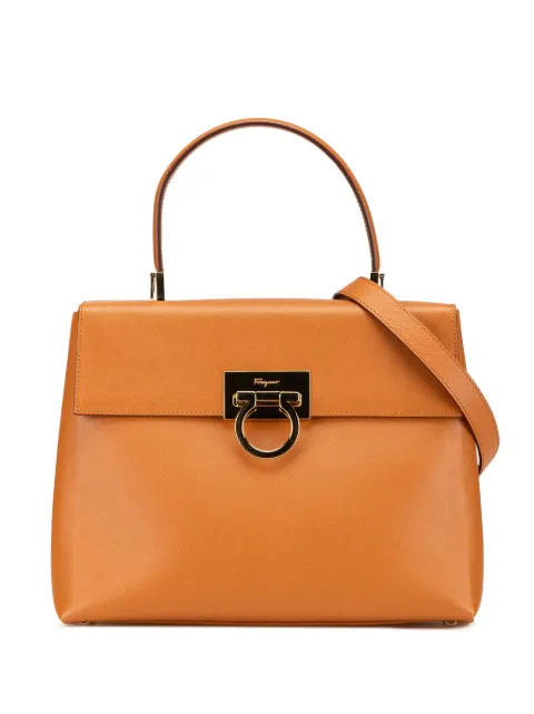 Ferragamo Pre-Owned bolsa satchel Gancini Leather 2000-2024