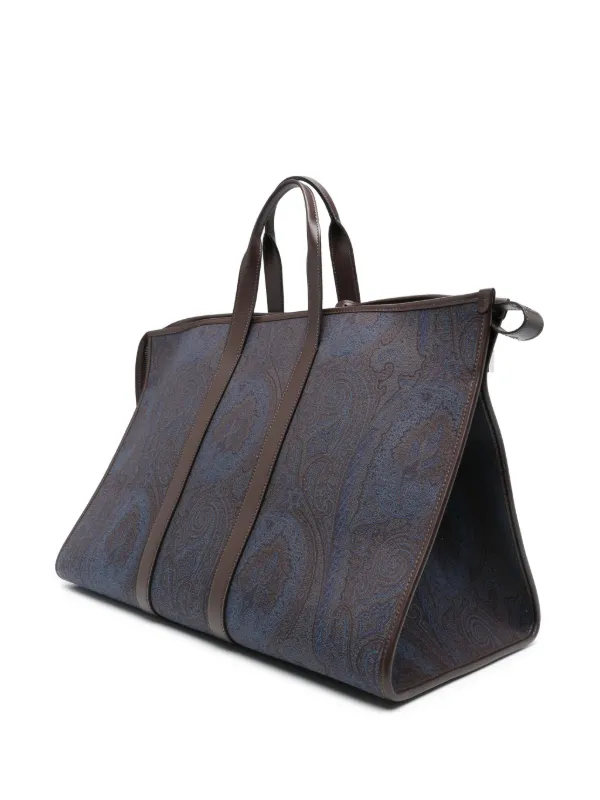 【関税&送料込】Etro Borsa Essential ETRO Borsa Da Viaggio Con Stampa Paisley Jacquard | Blu