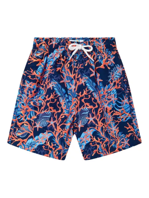 SOLISWIM KIDS coral-print swim shorts