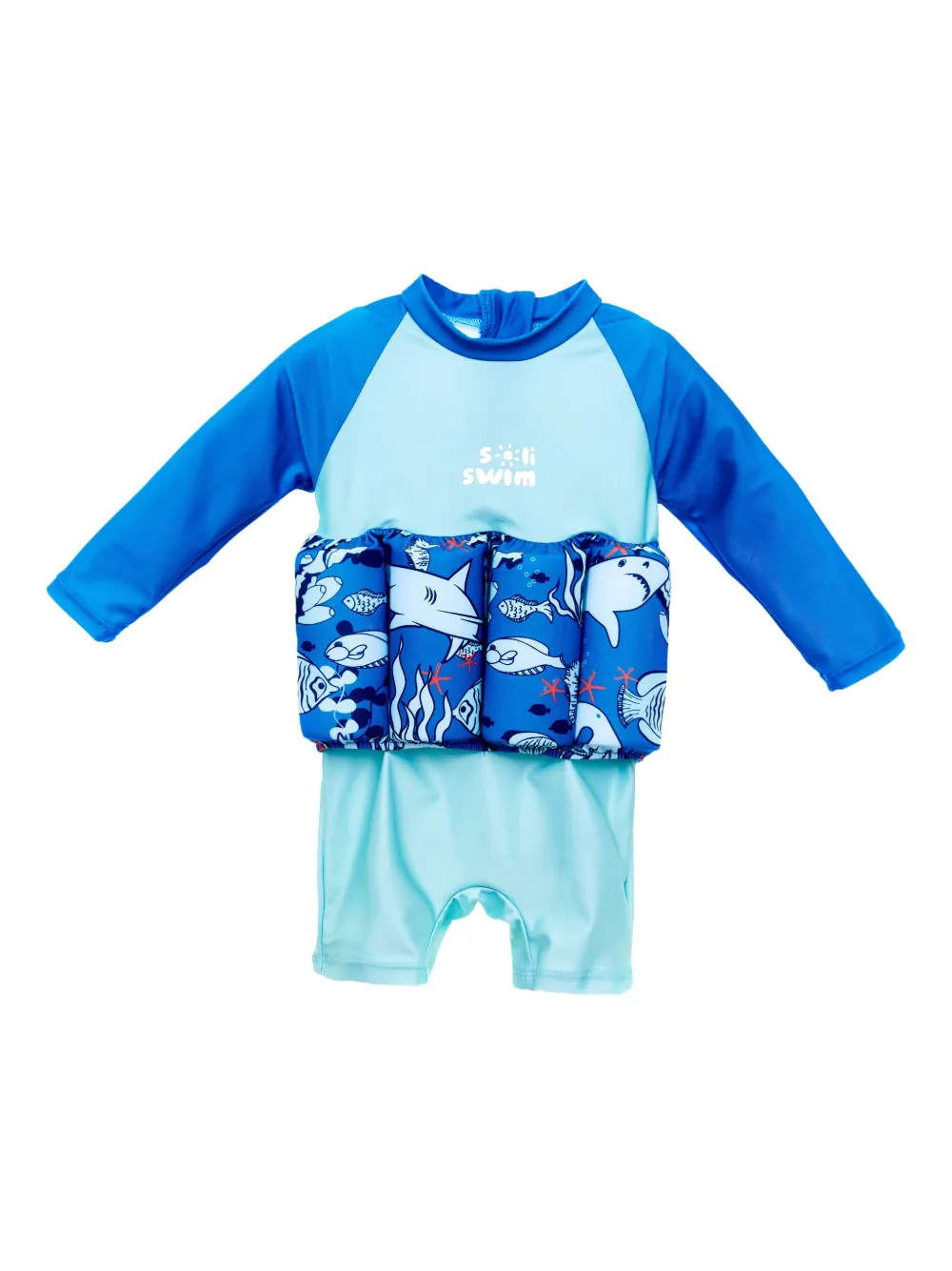 SOLISWIM KIDS shark-print float suit | Blue | Image 1