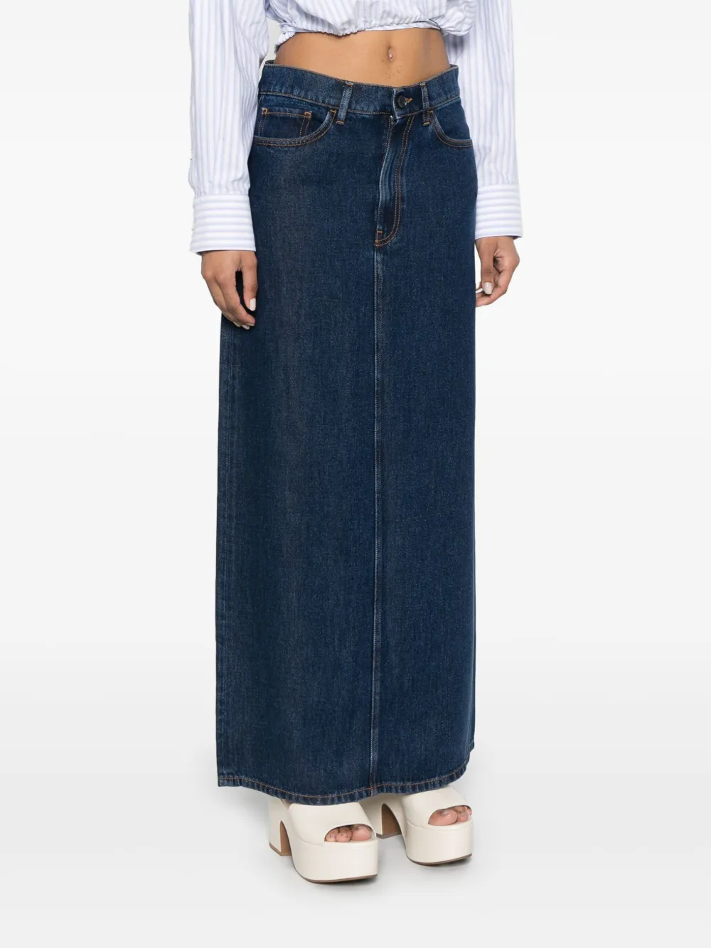 P.A.R.O.S.H. Maxi-spijkerrok Blauw