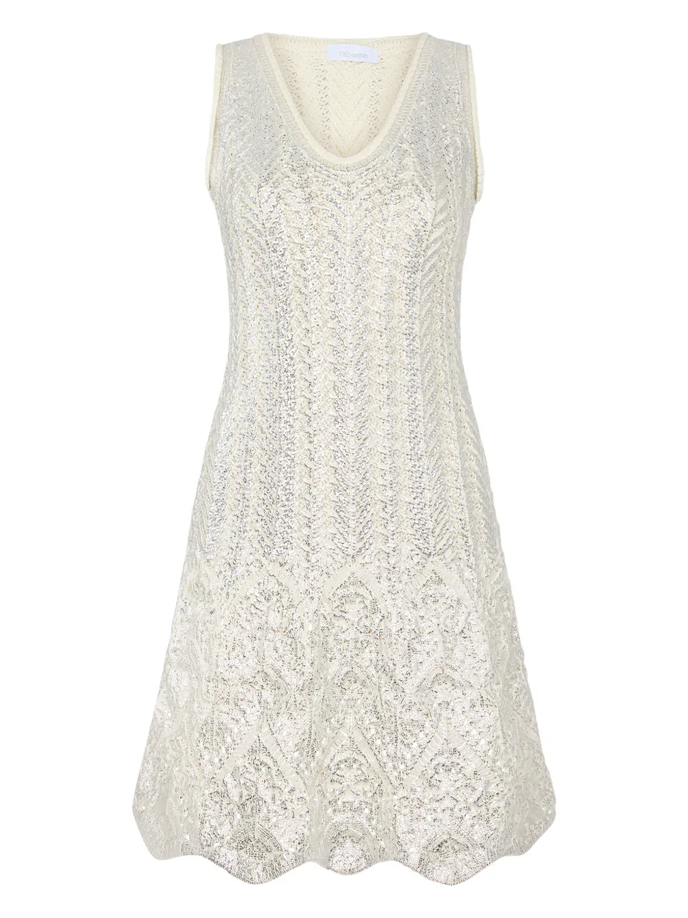 Rabanne Gebreide jurk van katoenblend M141 WHITE