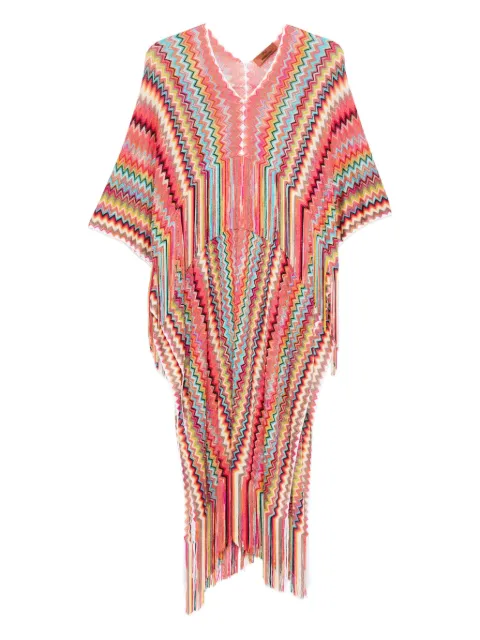 Missoni chevron-knit poncho