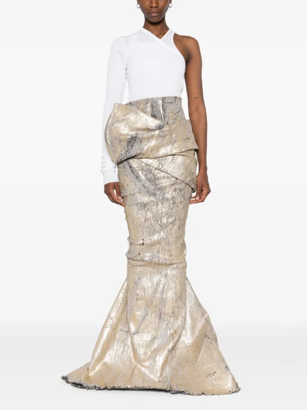 Draped maxi skirt