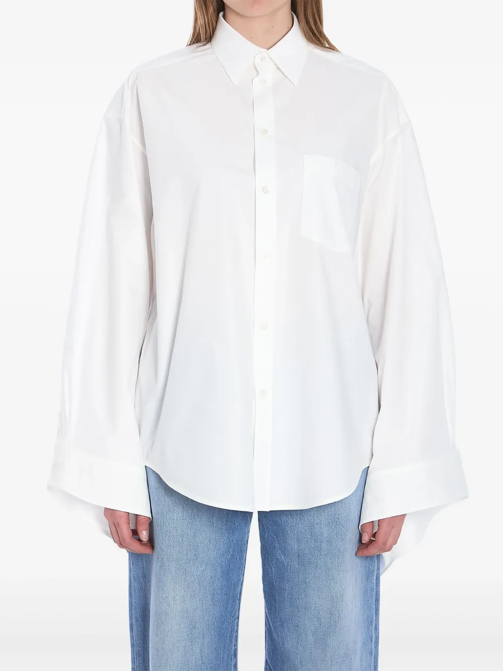 Balenciaga tied-cuff shirt Wit