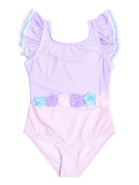 SOLISWIM KIDS floral-appliqué swimsuit