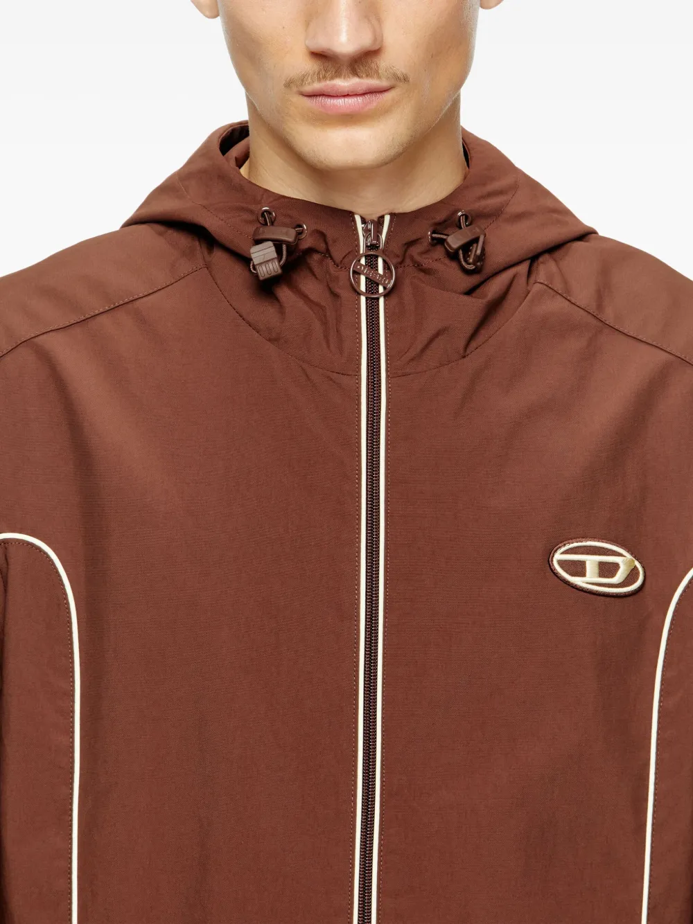 Diesel piped hooded jacket Bruin