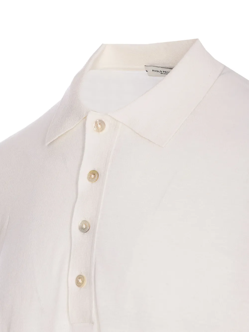 Paolo Pecora Zijden poloshirt Wit